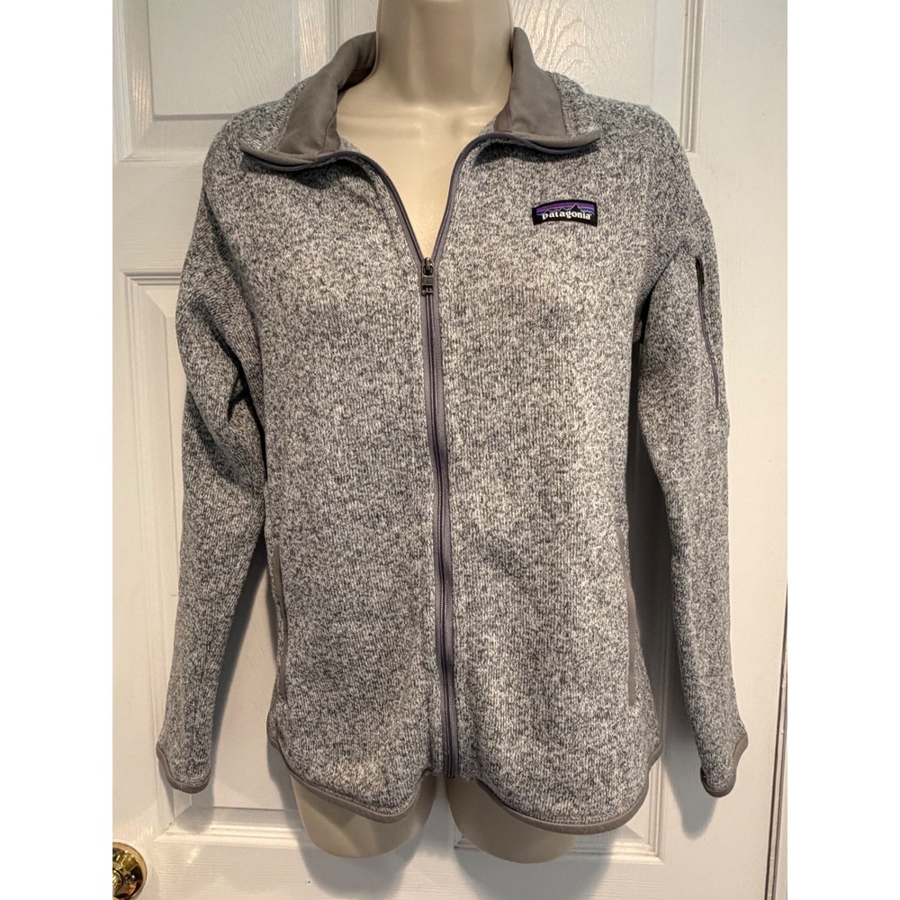Patagonia Better Sweater Full Zip Jacket Birch White Grey Womens Small 25543